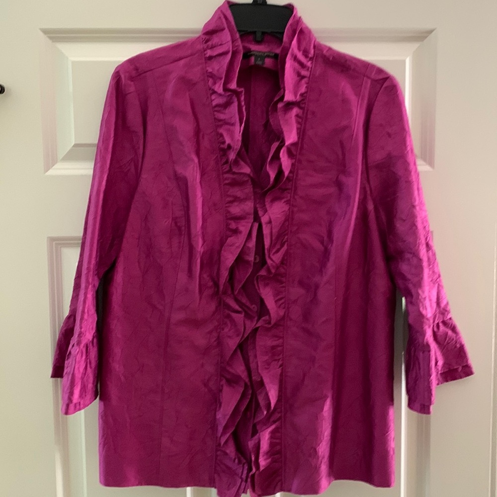 Designer Classiques Entier (Nordstrom) Magenta Color. crinkle Material Jacket